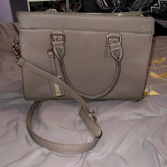 Miztique Crossbody Purse Miztique Grey Faux Leather Crossbody